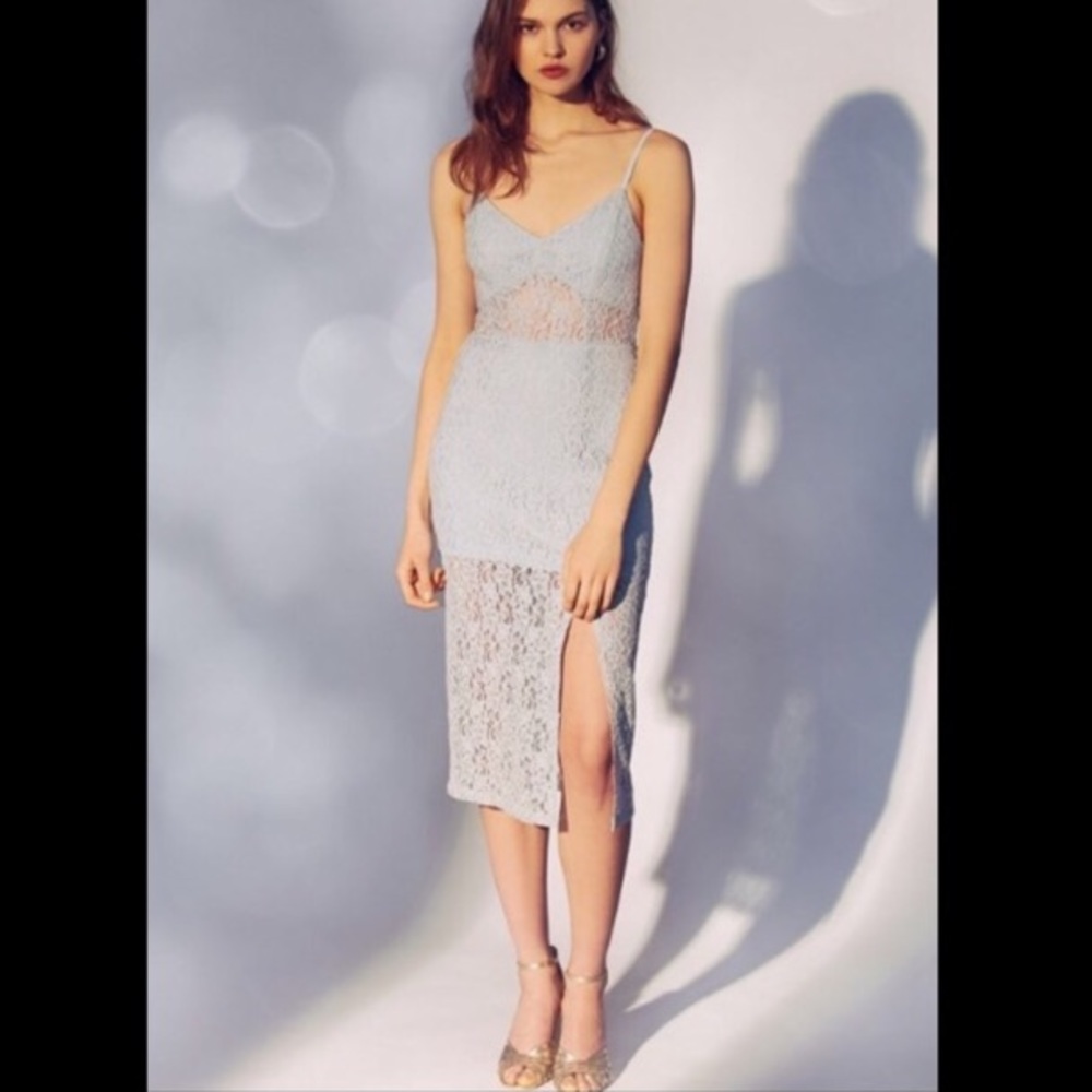 NWT Line & Dot Ariana Lace Midi Dress in Blue